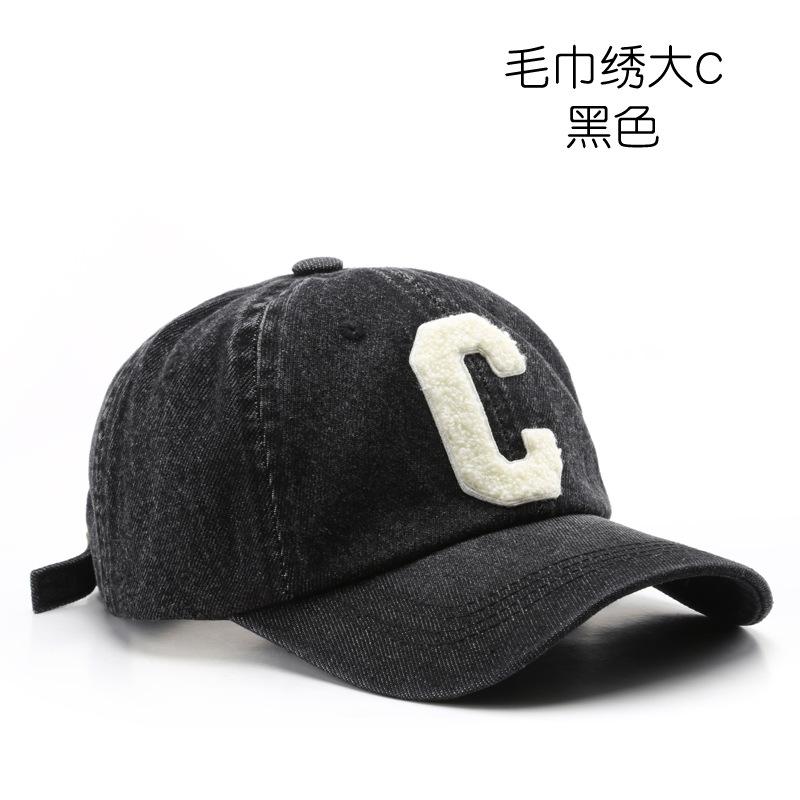 Fashion Trend Washed Towel Embroidery C Baseball Cap Outdoor Leisure Sunscreen Shade Cap