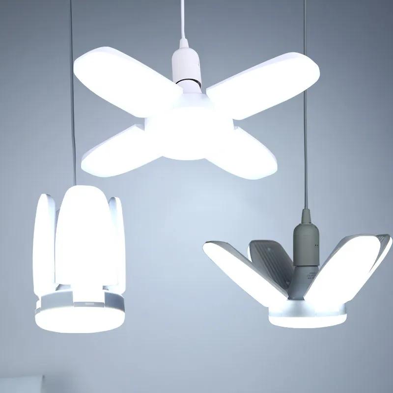 LED Garage Lights Industrial Lighting 28W Folding Four-Leaf Lamp LED Basement Lights Deformable for Garage Warehouse Workshop