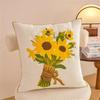 Pillowcase Flower Embroidered Canvas Cotton Pillowcase Soft Breathable Cushion Cover For Sofa Bedroom Home Decoration X3UC