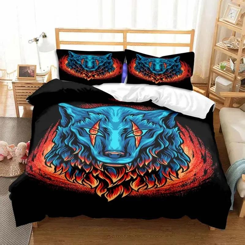 

Satan Cat Skeleton Duvet Cover Set Mystery Witchcraft Bedding Sets Gothic Skull Comforter Cover Quilt Cover Single Double King 70x133cm