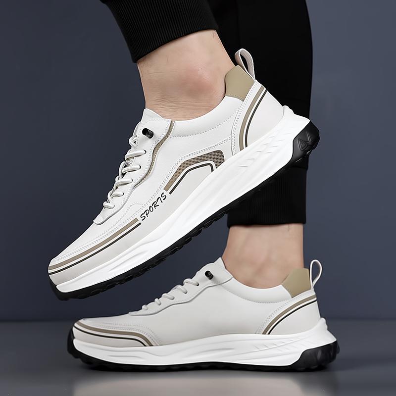 Fashion Lace-Up Male Flats Brand Men Casual Shoes Leather Fashion Skate Shoes Men All-match Mens Sneakers Male Comfortable Outdoor Shoe