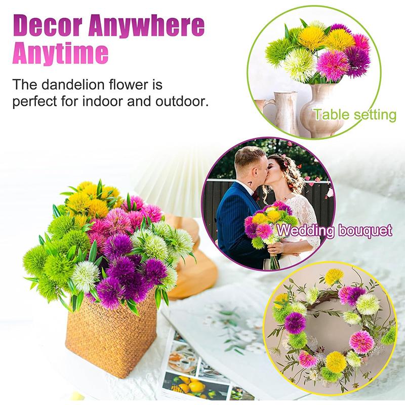 3/5/10/20PC 26cm Artificial Plants Dandelion Bouquet Vases for Home Decor Wedding Decorative Fake Flowers Needlework Ornamental