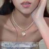 Heart Clavicle Chain Pearl Necklace for Women - 2023 Trend, Light Luxury, High-End Design Choker