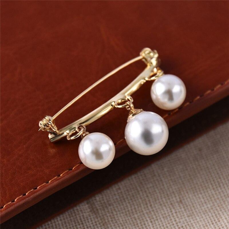 2pcs Brooch Men And Women Are Suitable For Simple Note With Pearl Pendant Anti Walking Buckle Corsage Jewelry