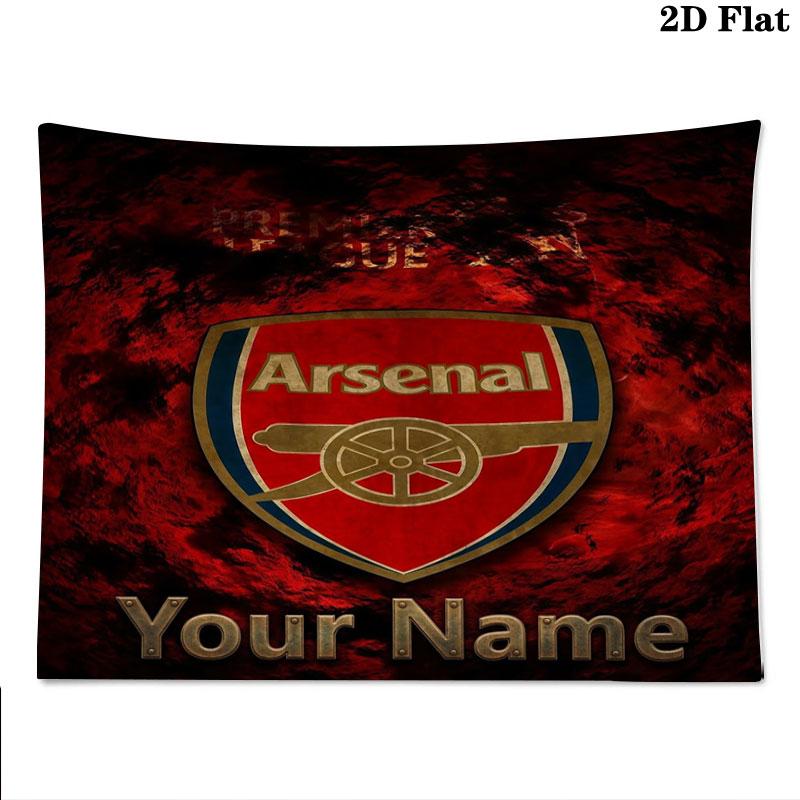 Arsenal F Custom Name Wall Tapestry Aesthetic Wall Hanging Printed Fabric Blanket Decorative Tapestries for Bedroom Living Room Home Decor