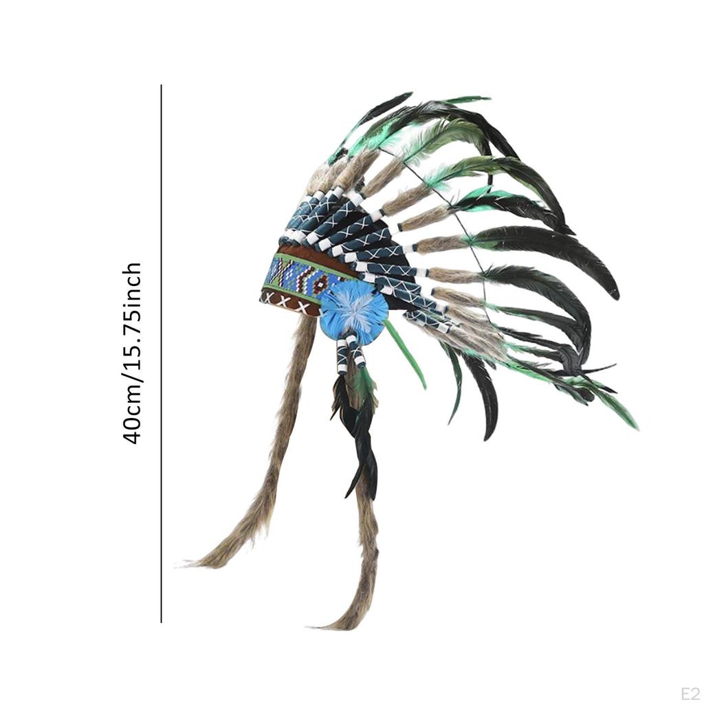 Indian Feather Headdress American Chief Hat for Show Performance