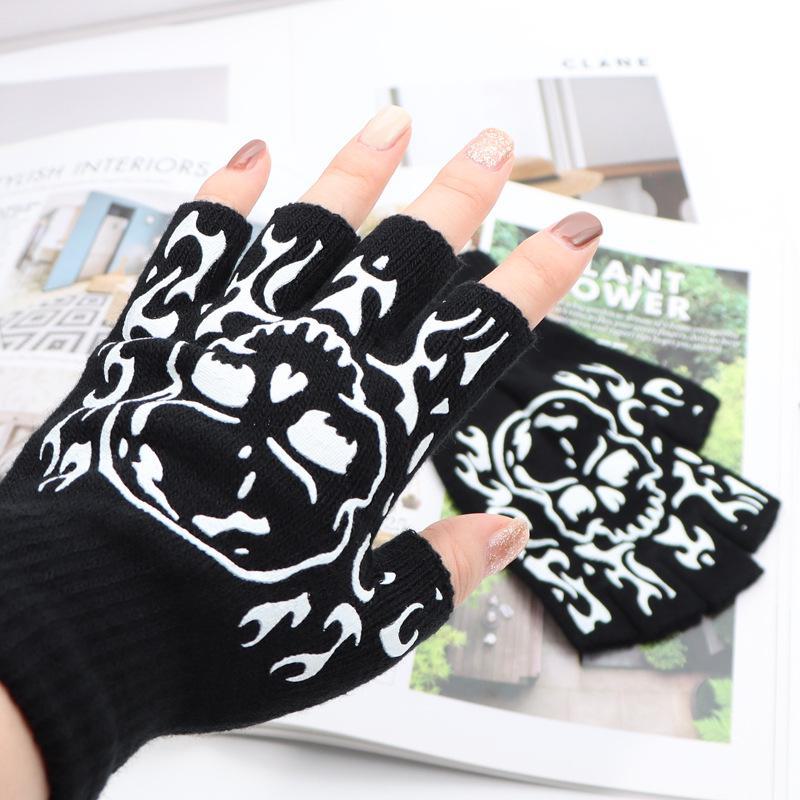 Herren Lustige Totenkopf-Klaue Fingerhandschuhe - Kreative Mode für Herbst und Winter