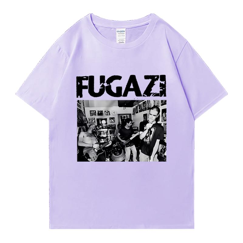 Trendy 2025 FUGAZI Band Graphic Oversized Tee Shirt Streetwear Men Women Summer Short Sleeve T-shirts 100% Cotton Popular Unisex