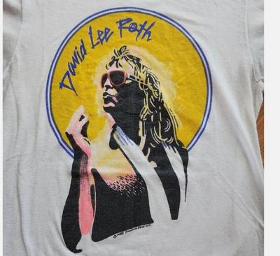 T-shirt Bianca in Cotone David Lee Roth Crazy From the Heat Tour