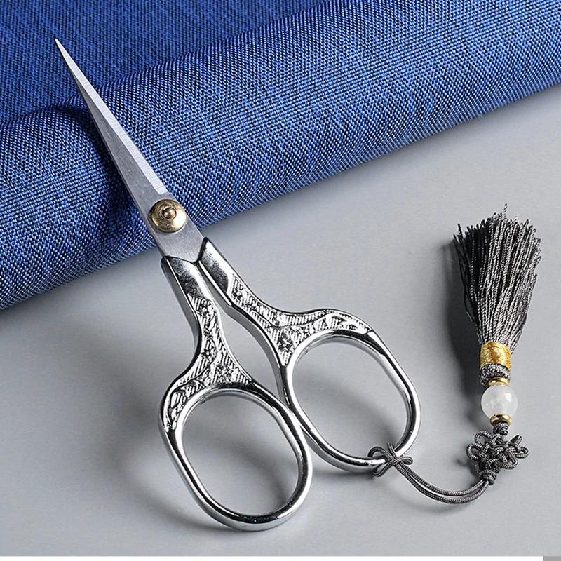 Foarfecă Artizanală Vintage Mâner Pătrat din Oțel Inoxidabil Foarfecă pentru Ață de Broderie de Uz Casnic DIY pentru Cusut Tăiere Pânză.