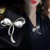 French Pearl Anti-Exposure Blazer Insert Accessory Single Pin Brooch Mourning Brooch