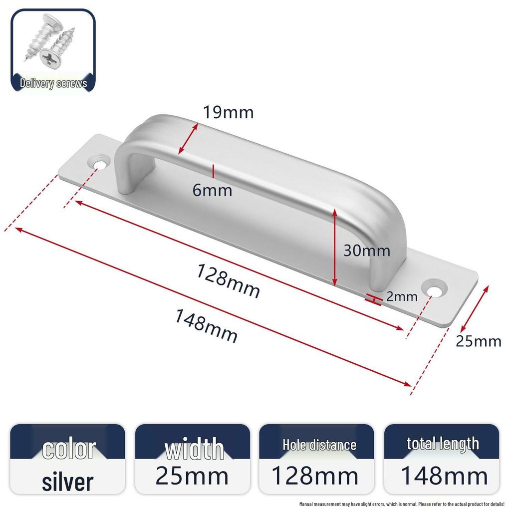 Self-Adhesive Aluminum Door Handle for Glass/Wooden Doors - Thickened & Widened, No Drill Required