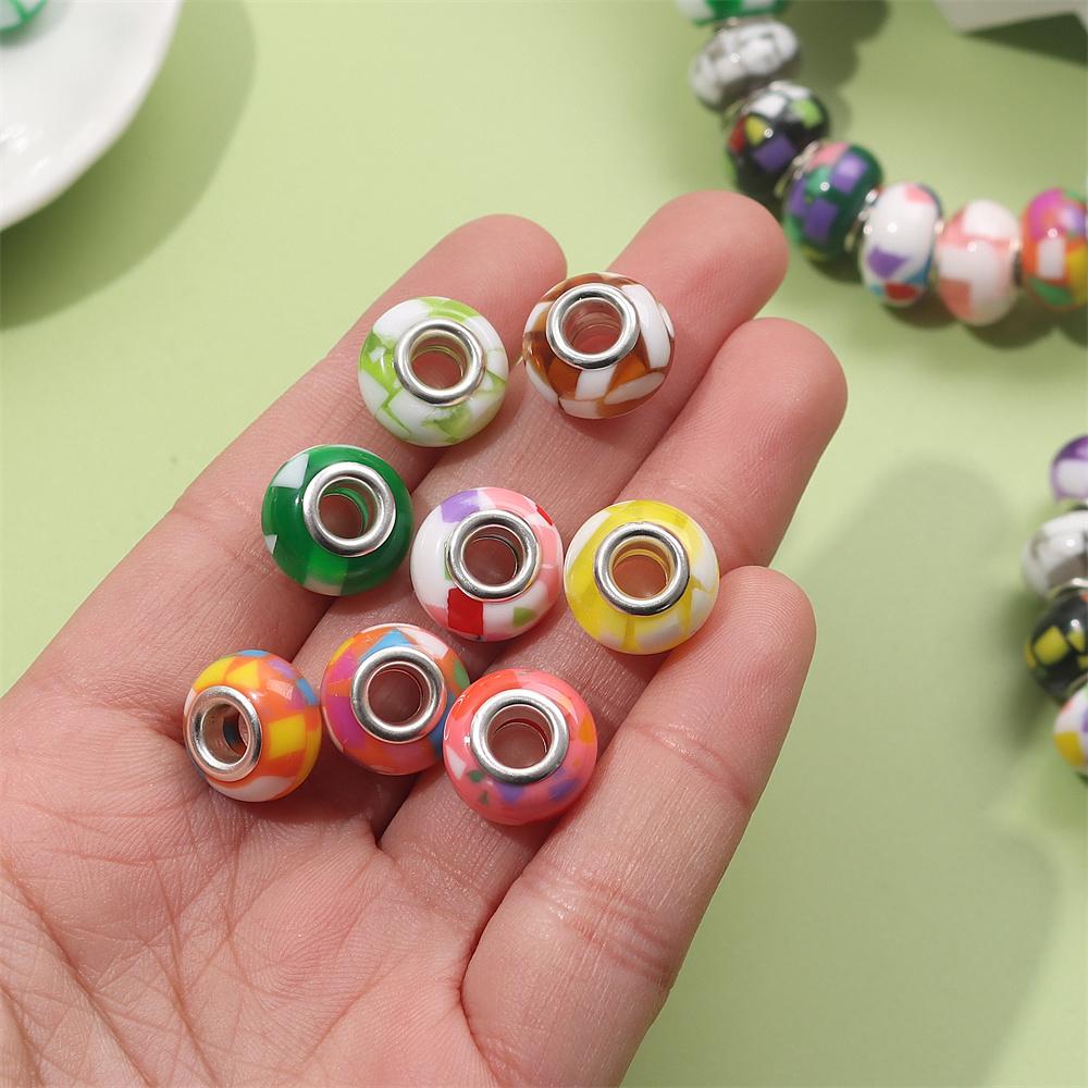 30/50/100pcs Jelly Color Mixed Garden Beads European Craft Beads Large Hole Interval Beads DIY Jewelry Bracelet Necklace Jewelry Making