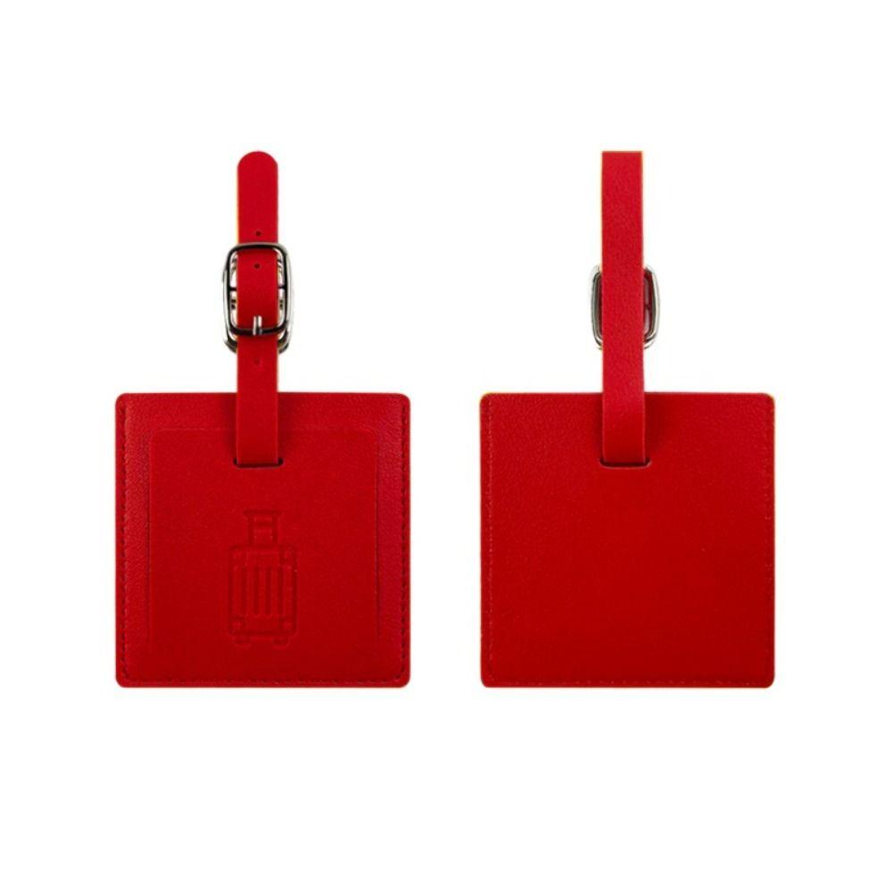 Square Shape Baggage Name Tags Colorful Airplane Suitcase Tag Soft PU Luggage Tag  Holiday