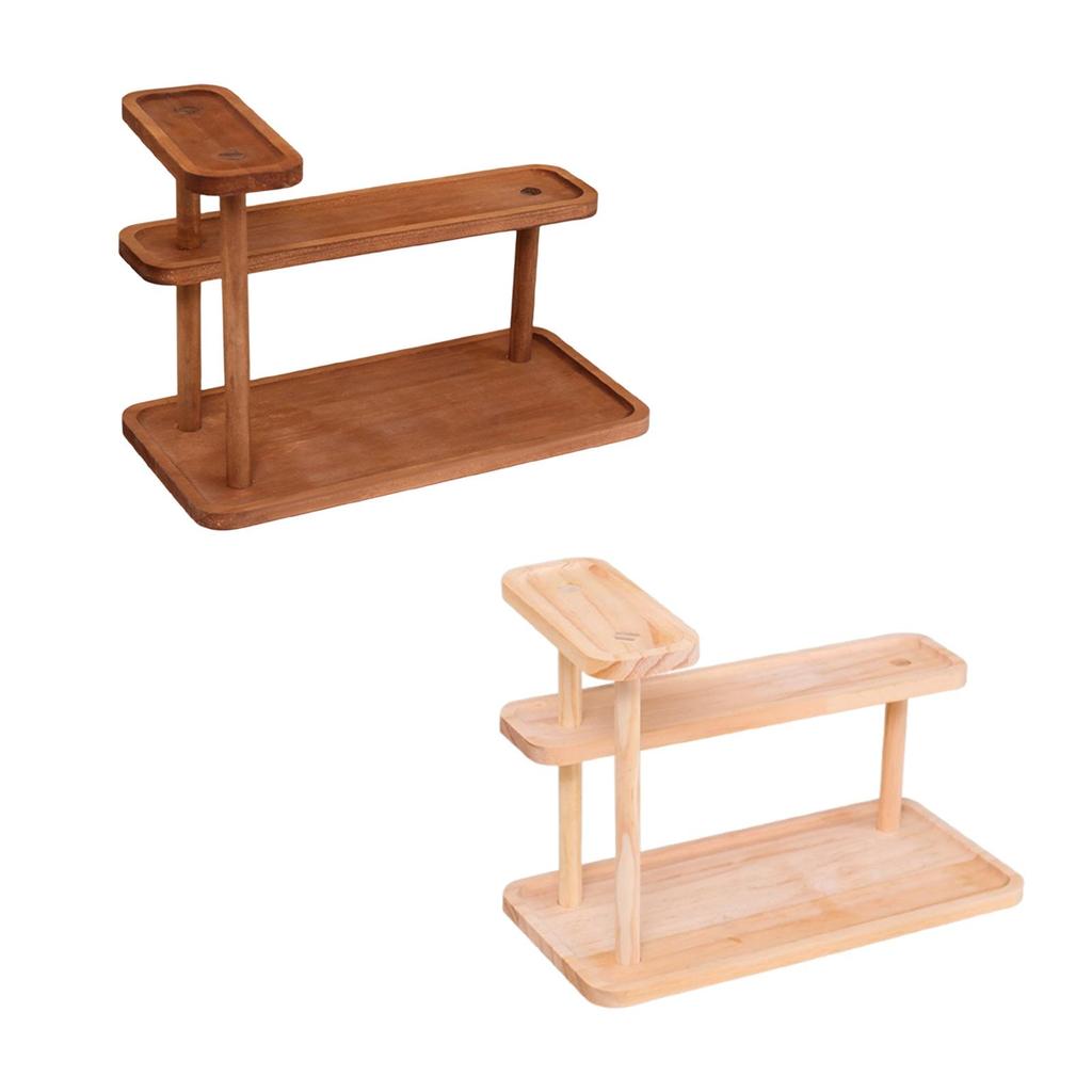 Wooden Desktop Organizer Cosmetic Organizer Space Saving Practical Rustic