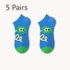 5 Pairs of Women's Summer Thin New Non Slip with Shallow Mouth Boat Socks