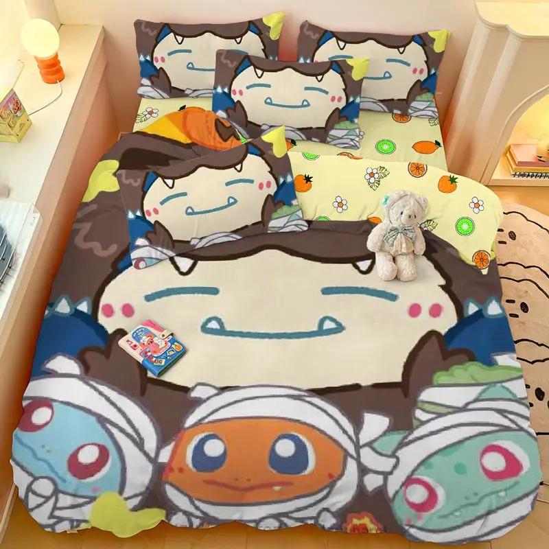 

Pikachu duvet cover set cartoon double-sided print bedding set Children s duvet cover pillowcase large bedroom decoration gift 135x200cm