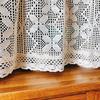 Yousheng Farmhouse Rustic Short Curtain Light Filtering Vintage Sheer Lace Cabinet Curtain Boho Kitchen Dining Room Small Window Rod Pocket Crochet
