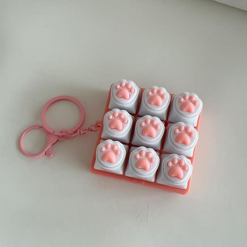 Bread Keycap Stress Relief Clicker Keychain Mechanical Keyboard Button Decompress Fingertip Keyring