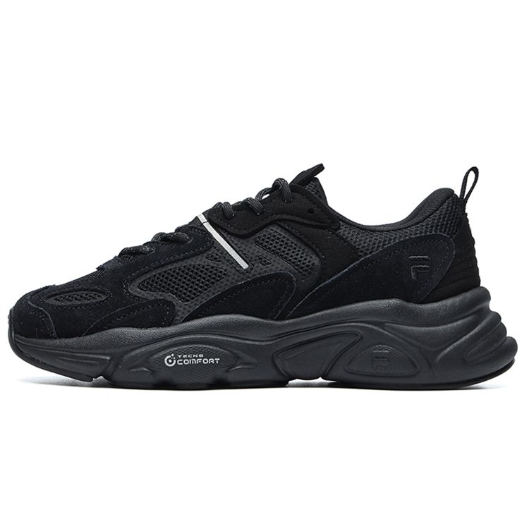 Fila Mars 2 Fabric Synthetic Leather Suede Comfortable Simple Shock Absorption Wear Resistant Low Top Casual Shoes Women Sneaker Black F12W131116FBK