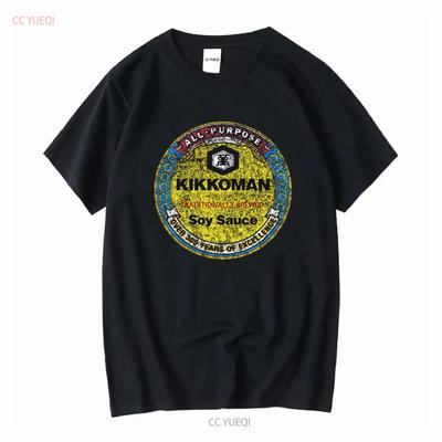 Kikkoman Soy Sauce Gray Green Large T Shirt Traditionally Brewed Seasoning Vintage Washed Streetwear Versatile Comfortable
