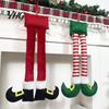 Christmas Ornament for Women Elf Legs, Santa Legs Hanging Ornaments, Plush Stuffed Xmas Car Pendant, Fun Vehicle Interior Decoration Holiday