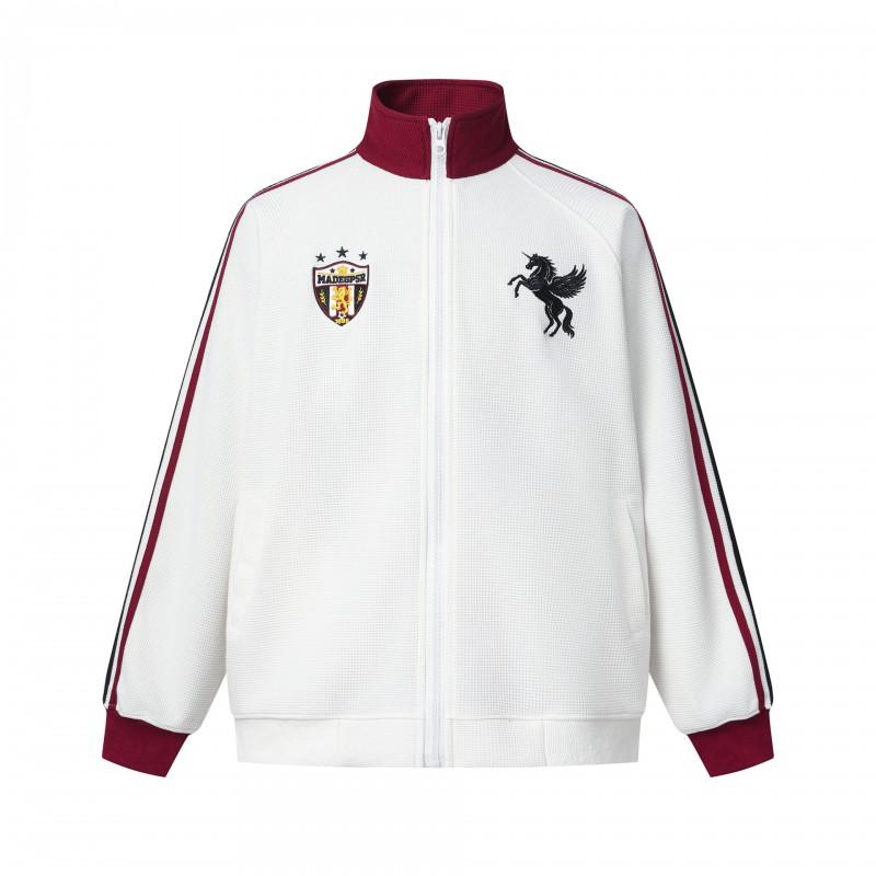 American Vintage Track Zip-Up Hoodie Embroidered Casual Sweatshirt Couple Style Teens