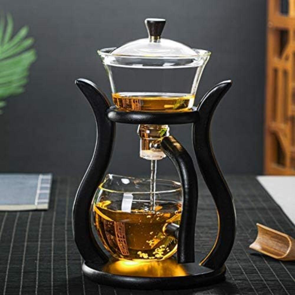 Heat-Resistant Semi-Automatic Teapot Set Magnetic Water Diversion Transparent Tea Brewer  Kitchen