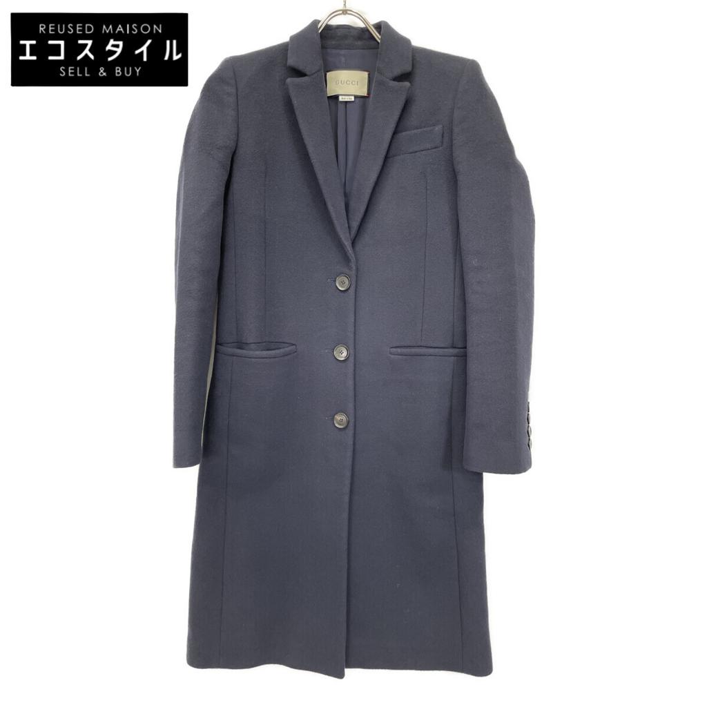 GUCCI 455739 2018 Navy Wool Chester Coat coat 36 NavyUsed
