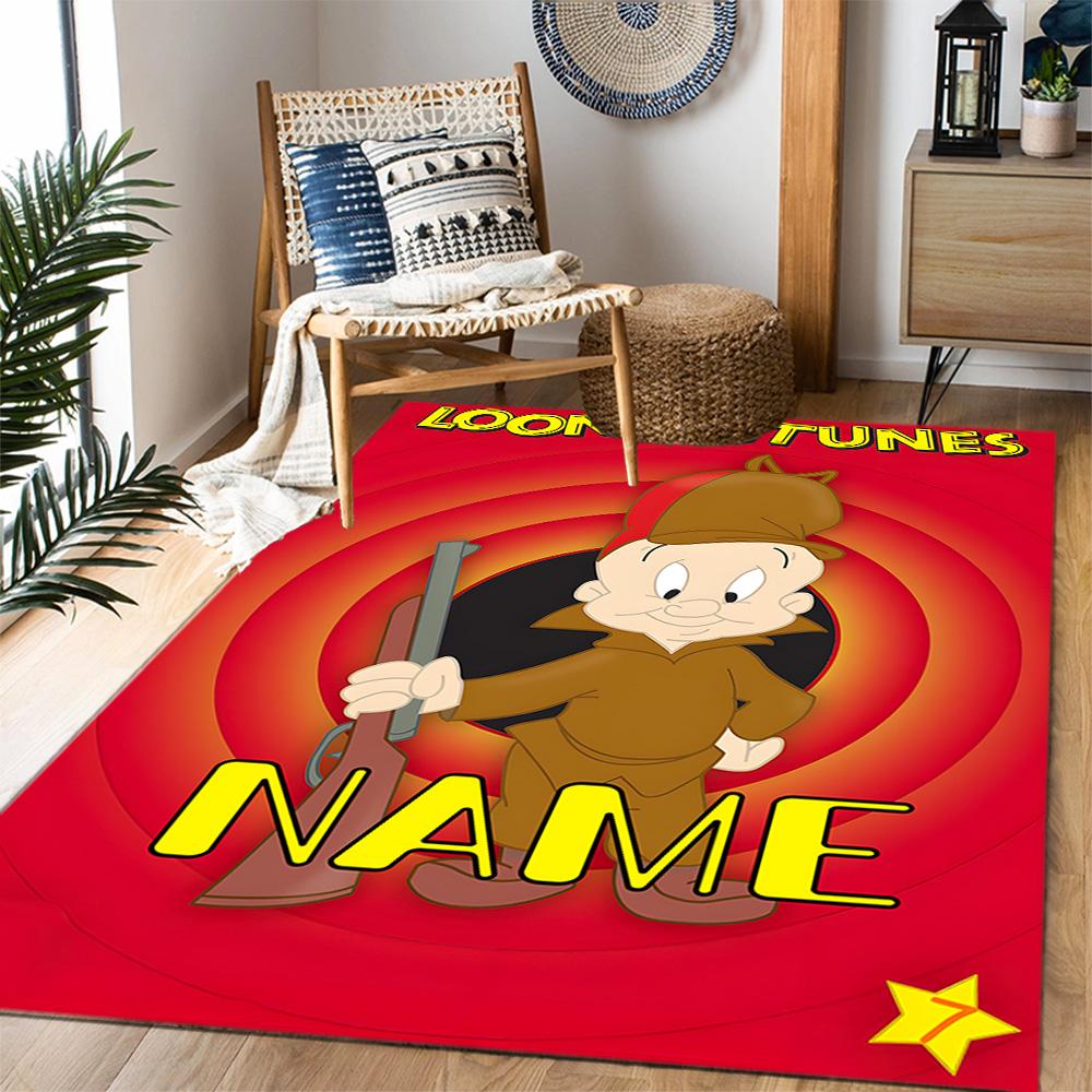 Looney Bulldog Fiery Attitude Personalized Text Carpet Perfect for Entryway Foyer Bedrooms Outdoor Anti-slip Rug Anime Office Decor Spiritual Gift