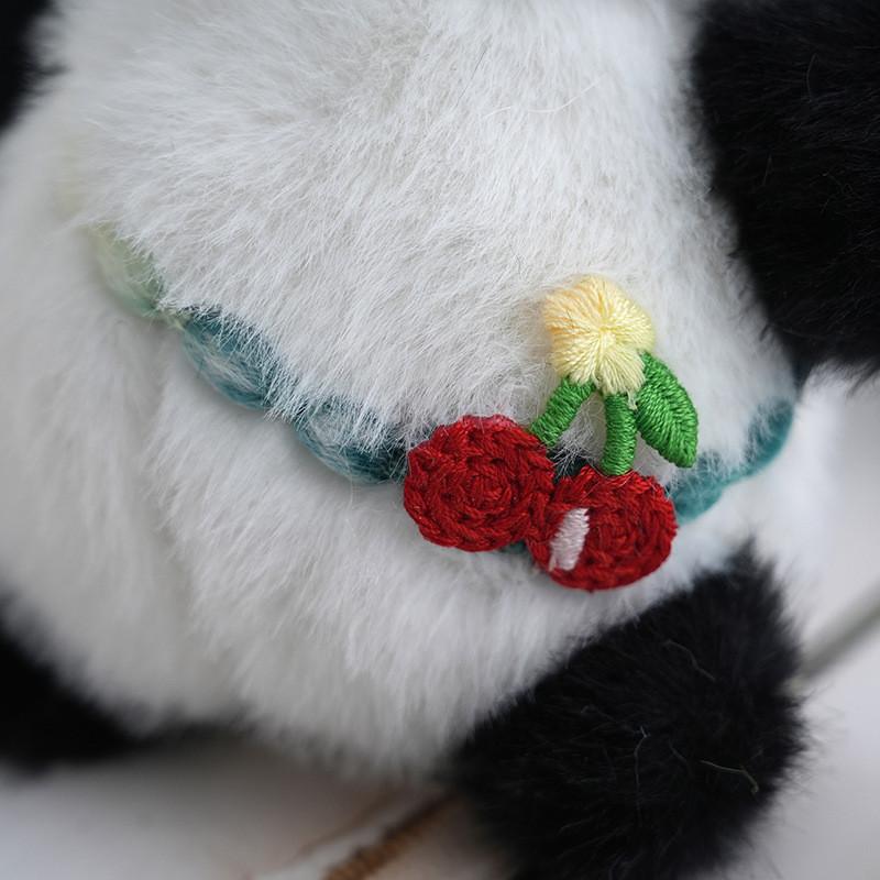 Charming Plush Flower Panda Keychain Bag Doll Soft Animal Toy For Childrens Play