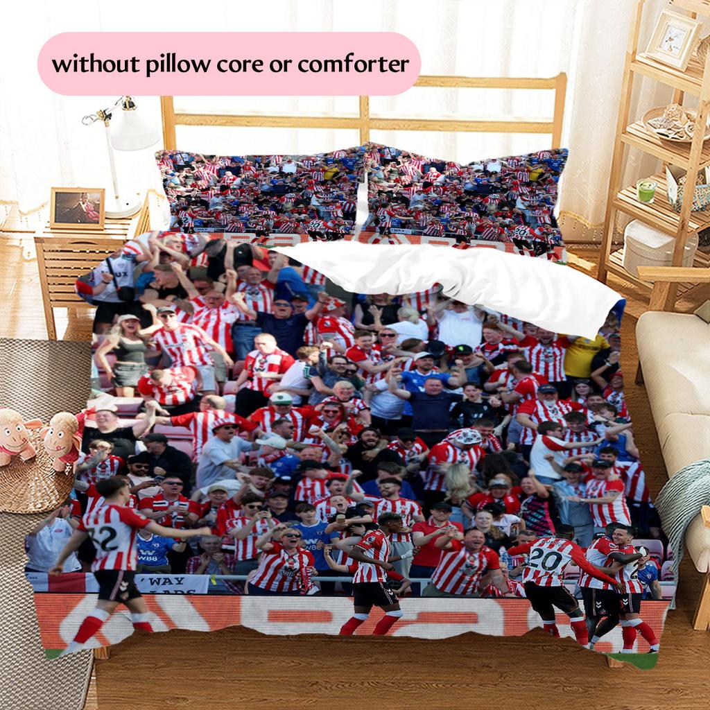 Sunderland AFC Player Pattern Bedding Home Decoration Birthday Gift ( 1 duvet cover + 2 pillowcase, without core),fan merchandise.