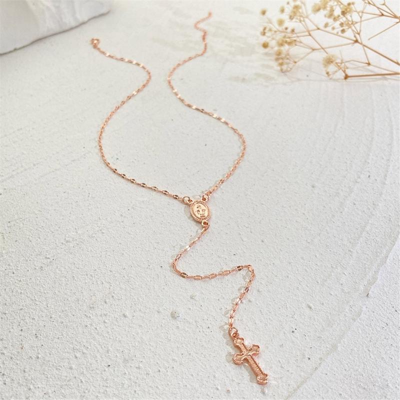 Religiöse Kreuzkette Gothic-Stil Schlüsselbeinketten Vintage Kruzifix Anhänger Halsketten Handgefertigte Geschenke für Frauen Mädchen