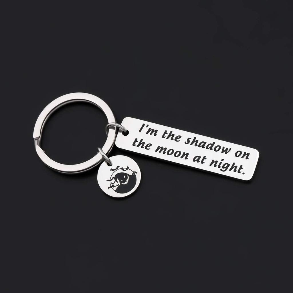 I'm The Shadow On The Moon Stainless Steel Keychain Halloween Theme Design Fashion Keyring Practical Party Gift