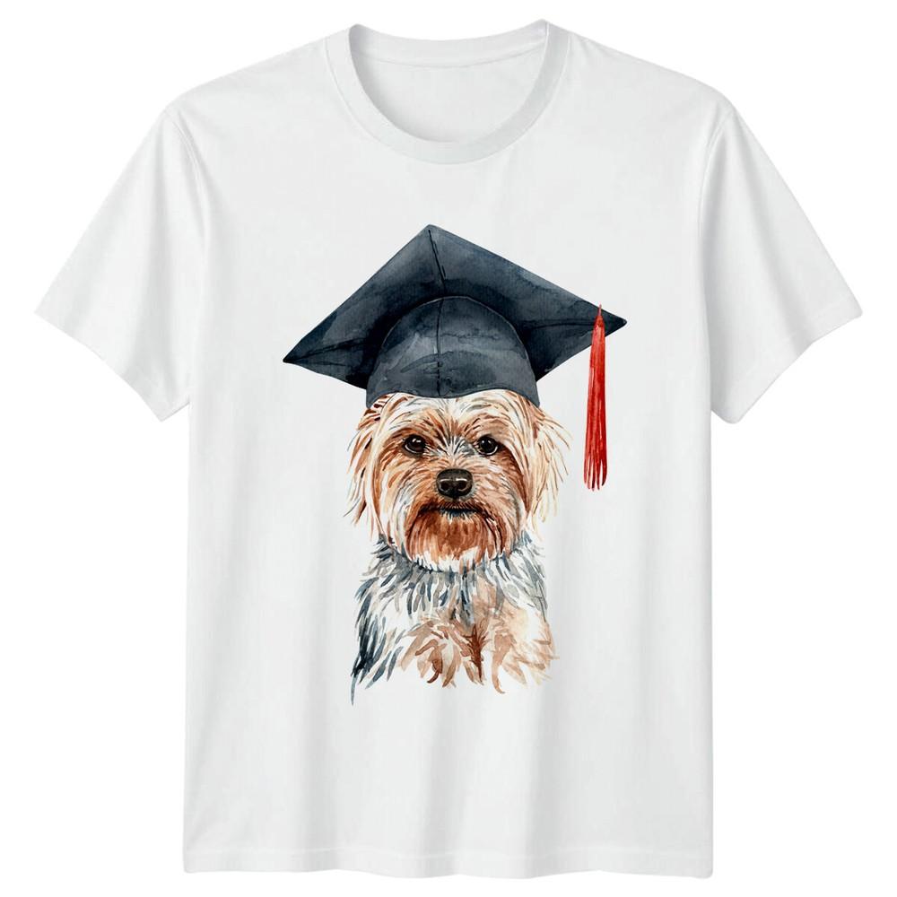 Yorkie Graduation Dog Unisexs TShirt Animal Lover Tee S