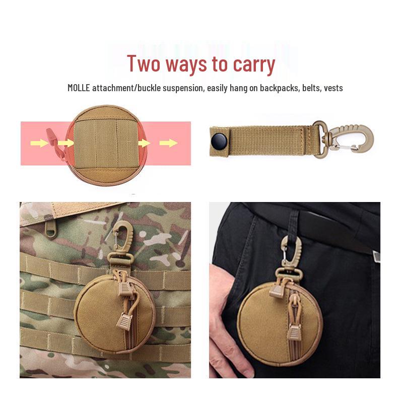 Vielseitige Taktische Schlüssel-Tasche für Draußen: Wasserdichte Münz- & Kopfhörertasche, EDC Runde Hängetasche