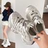 European station mesh thick-soled dad shoes women's 2025 spring new heightened breathable round head niche sports and leisure shoes