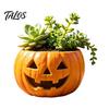 Pumpkin Shape Decor for Desktop Bookshelf Halloween Planter, Resin Jack-O-Lantern Flower Pot, Decorative Weatherproof Pot Flowers Plant Succulents