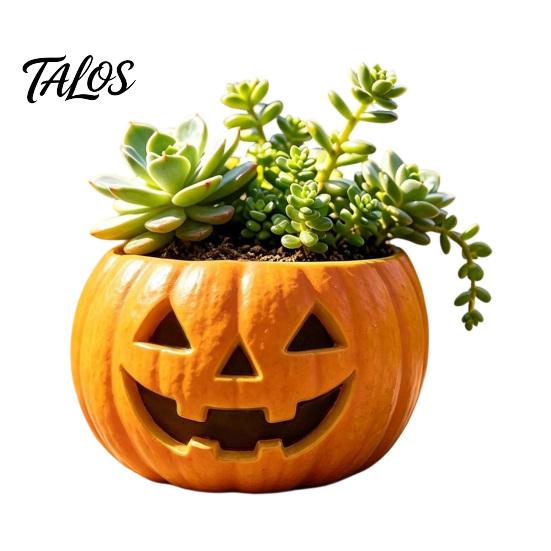 Pumpkin Shape Decor for Desktop Bookshelf Halloween Planter, Resin Jack-O-Lantern Flower Pot, Decorative Weatherproof Pot Flowers Plant Succulents