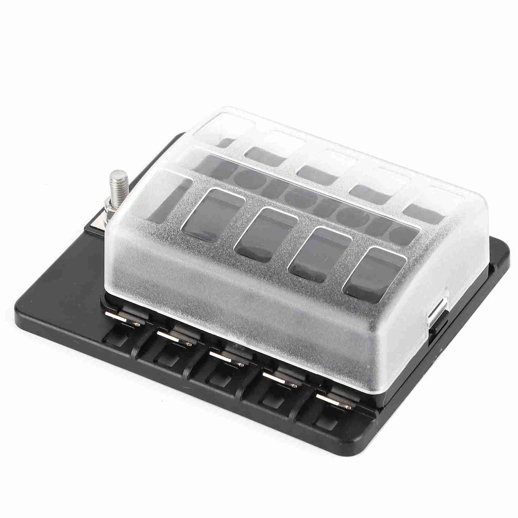 10-fach Sicherungskasten Flachsicherungshalter mit LED-Kontrollleuchte für Automobil Auto Boot Yacht