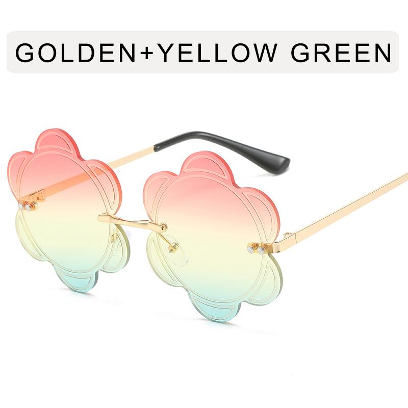 Flower Shape Sunglasses for Women New Fashion Rimless Metal Leg Designer Sunglasses Woman Korean Style Female Sunglass