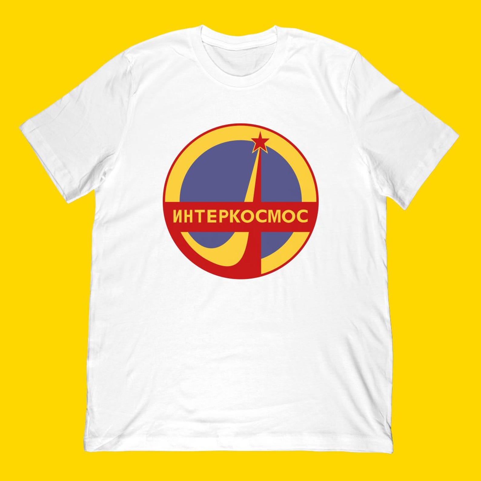Interkosmos Logo Tee | Retro Soviet Space Badge T-Shirt S