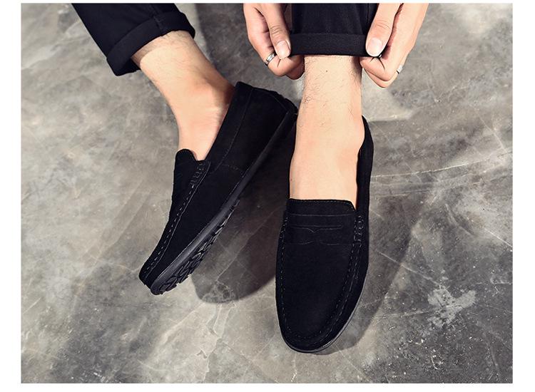 Men's Frosted Leather Slip-on Loafers - Lightweight, Simple, Plus Size, Four Seasons Wear