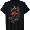 Gothic Aesthetic Witchcraft Red Goth Rose Flowers T-Shirt