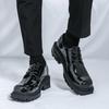 Men Dress Shoes Thick Soled Leather Shoes Lace Up Business Men Shoes Platform Oxford Shoes Moccasin Casual Platform Footwear Man