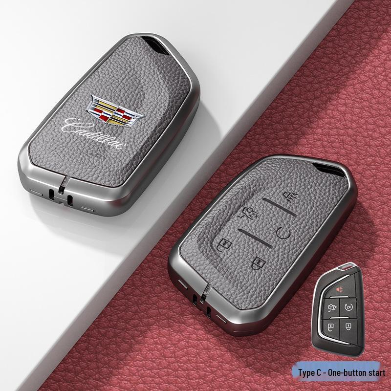 Lädernyckelskydd för Cadillac XT5/CT6/XT4/XTS och ATSL – Unisexdesign med spänne