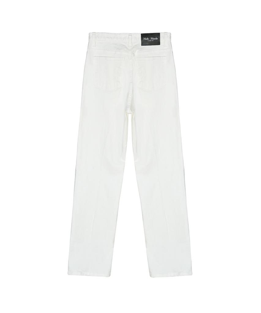 Nigaennikol Roll-Up Denim Cotton Pants_White