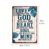 Christian Metal Sign Love God Vintage Home Decor Inspirational Wall Art