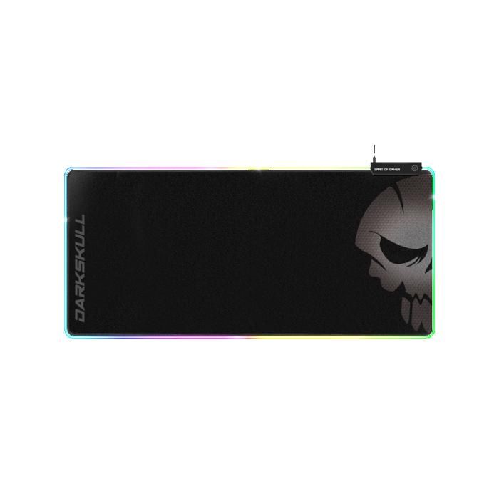 Tapis de Souris Gamer - DARSKULL - XXXL RGB - 12 Modes de Rétroéclairage - Hub 4 Ports USB - Antidérapant