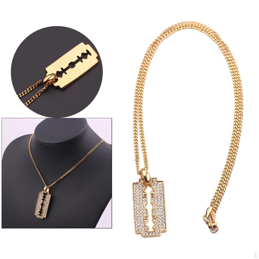 Barber Necklace for Men Punk Barbershop Alloy Pendant Chain
